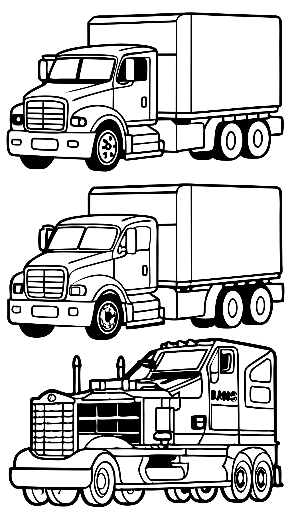 trailer truck coloring pages